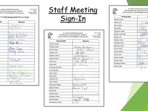 Staff Meeting Sign-In